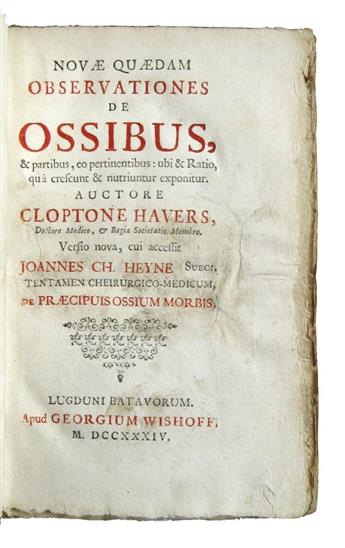 HAVERS, CLOPTON. Novae quaedam observationes de ossibus.  1734